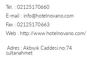 Hotel Novano iletiim bilgileri